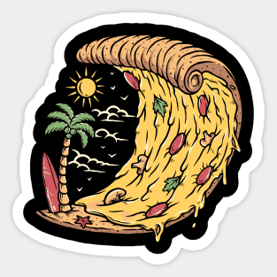 Beach Pizza Wave Sticker